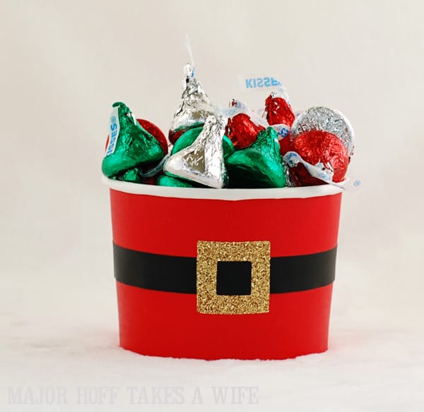 Hershey kisses gifted in Santa Belly Container