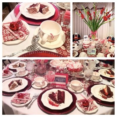 candy cane themed table setting
