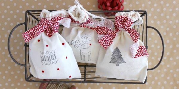 DIY Stamped Christmas Gift Bags::Bloggers Best 12 Days of Christmas
