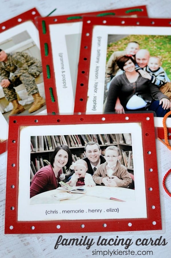 Family Lacing Cards::Bloggers Best 12 Days of Christmas