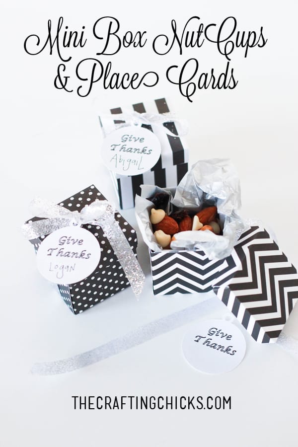 Holiday Table Setting Mini Box Nut Cups and Place Cards | Cricut