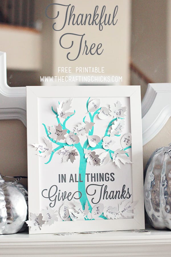 DIY Thankful Tree with Silver Leaves