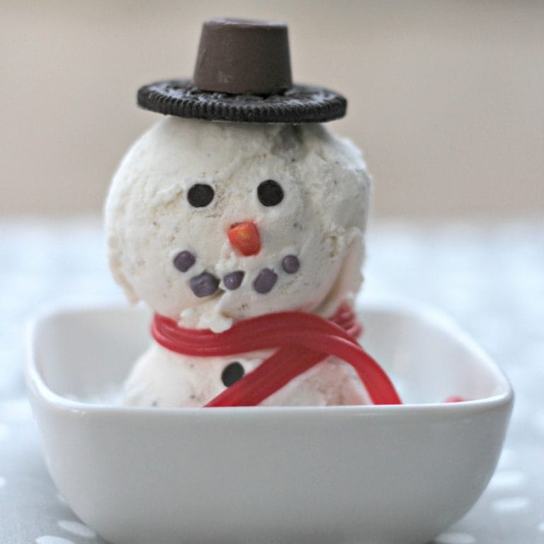 Homemade Ice Cream Snowman