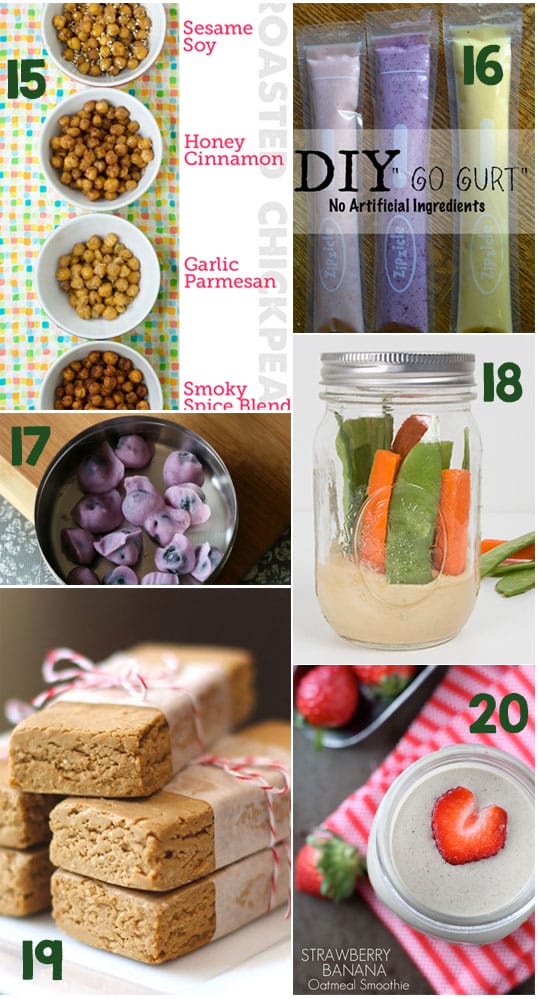 20 Healthy Snacks to Keep You Moving! - Oh I love these recipes!
