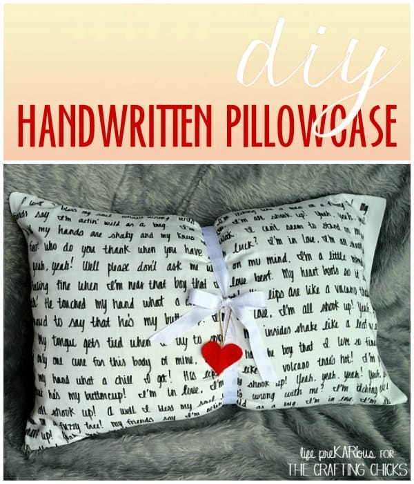 DIY handwritten pillowcase