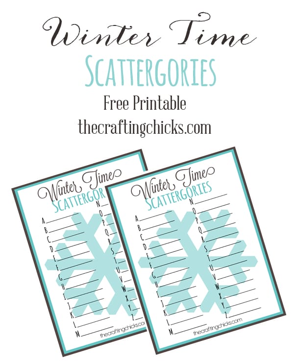 Winter Time Scattergories *Free Printable