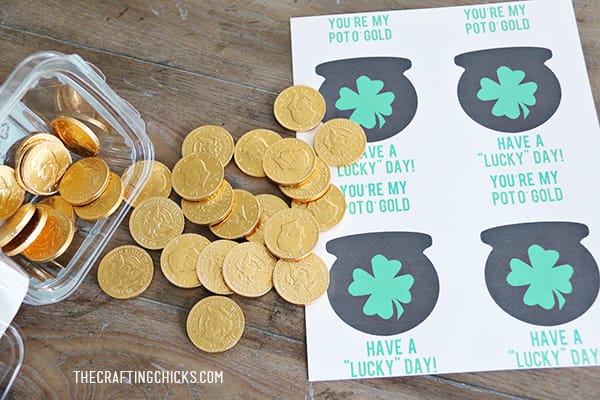 Pot of Gold "Lucky" Coin Printable - A fun St. Patricks's Day gift!