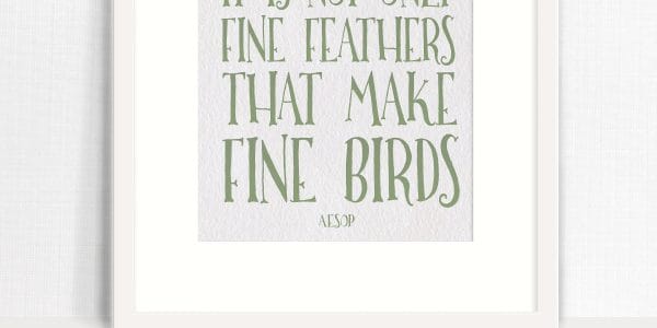 Aesop's Fine Birds Free Printable! Two options include one to color in yourself and another color version that's ready to frame!