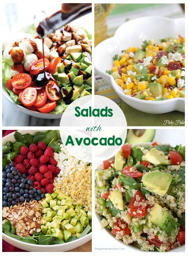 30 Yummy Salads - Chicken Salads, Pasta Salads, Salads with Acovado... So many great recipes!