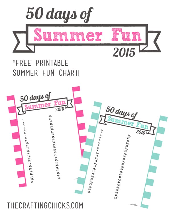2015 Summer Fun Chart and Free Printable