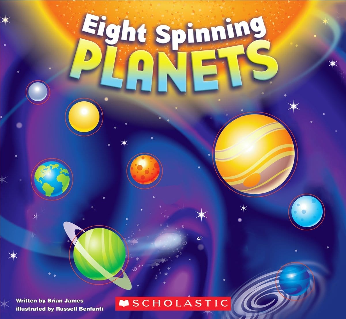 space eight spinning planets