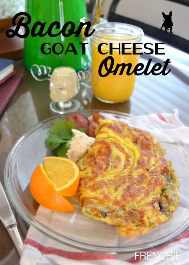 Bacon and Goat Cheese omelet for a Father's Day Breakfast