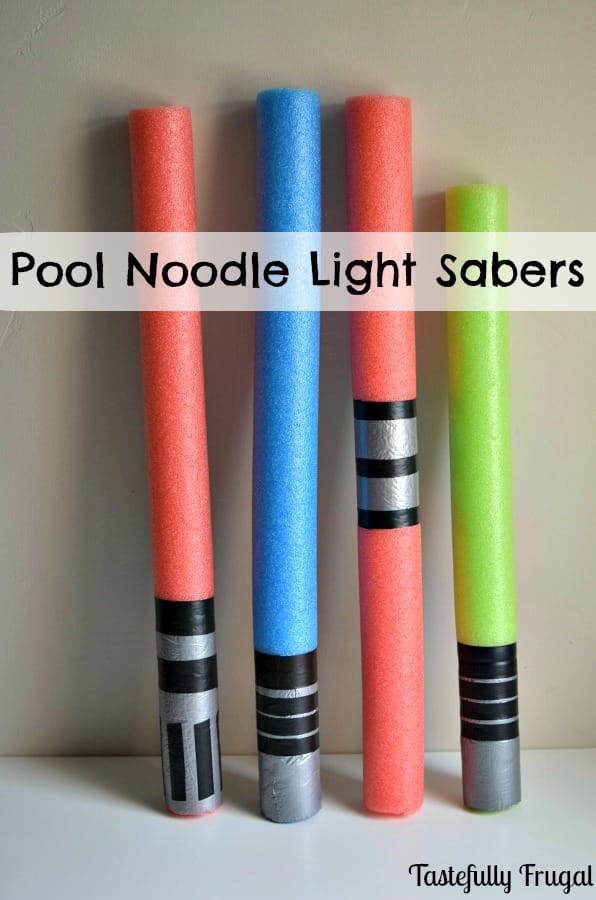Pool Noodle Light Sabers www.tastefullyfrugal.org