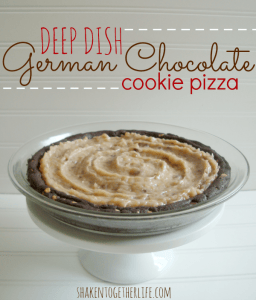 Deep Dish German Chocolate Cookie Pizza at Shaken Together