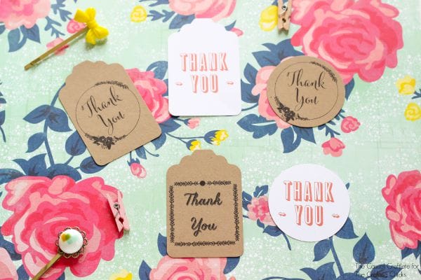Free Printable Thank You Tags by TheCasualCraftlete.com for TheCraftingChicks.com