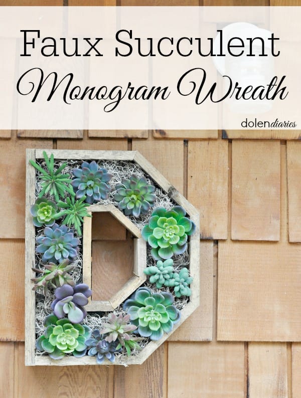 Faux Succulent Monogram Wreath