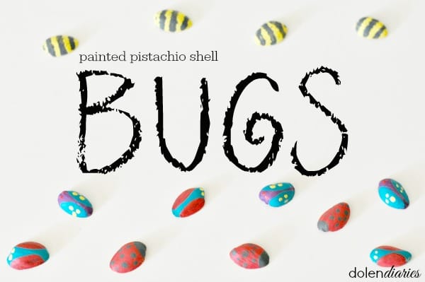 painted pistachio shell bugs