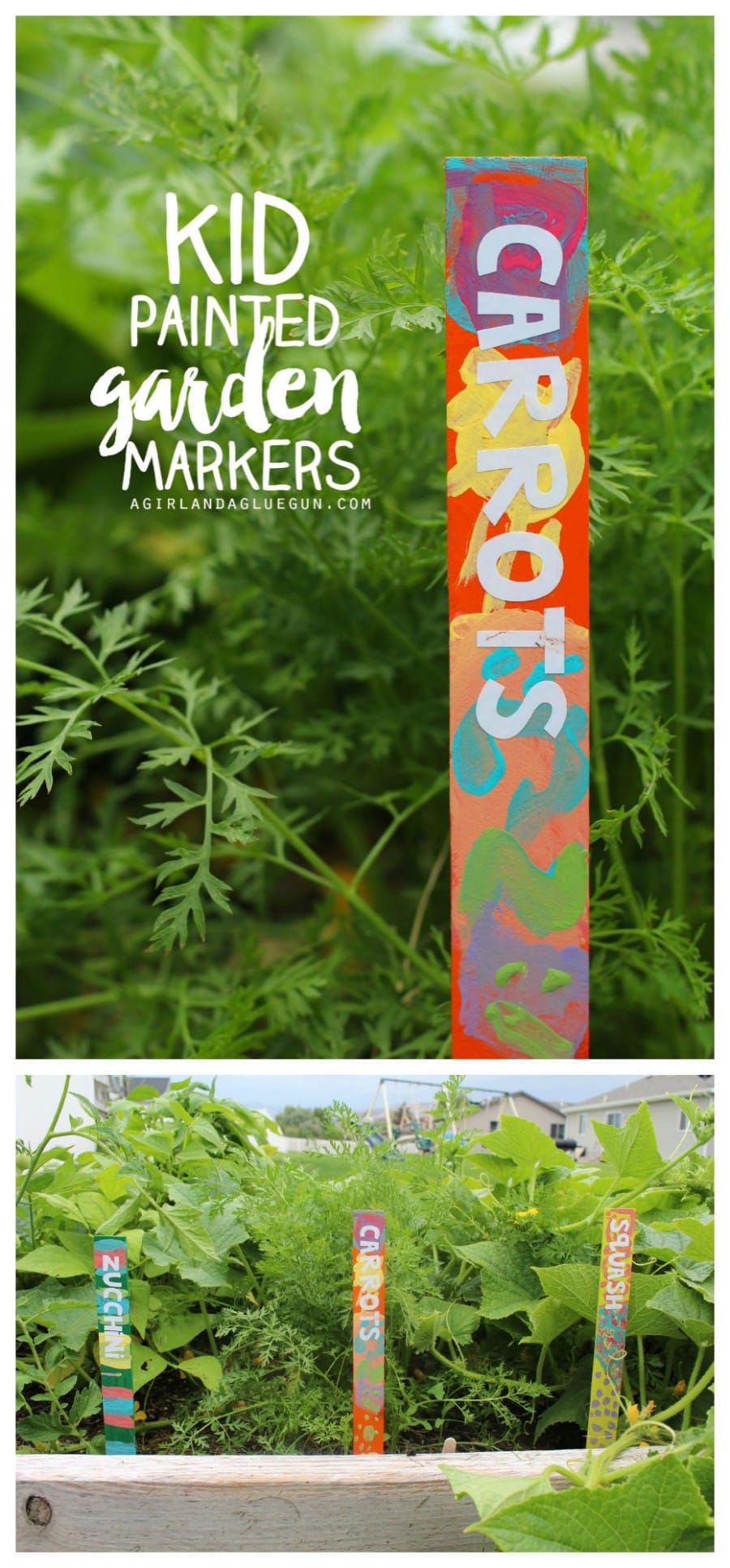 Kid Painted Garden Markers