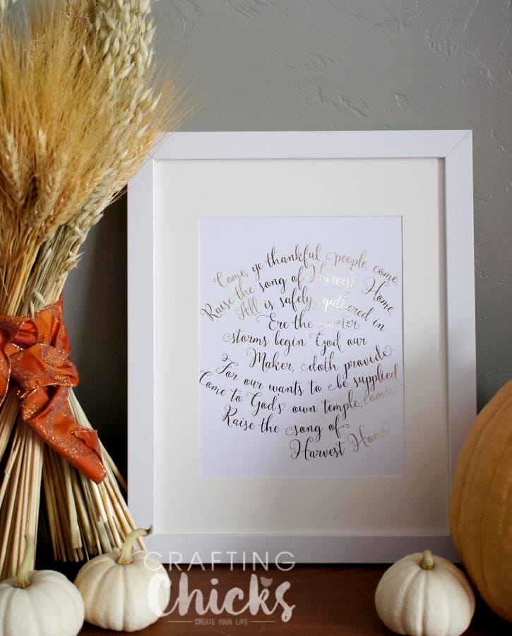Thanksgiving Harvest Home Foil Art