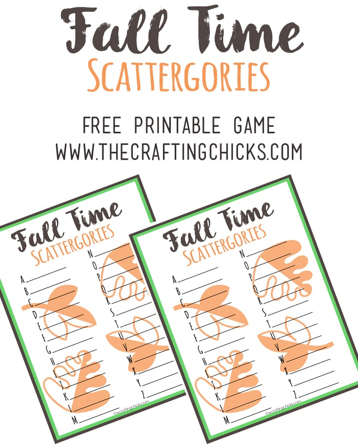 Fall Scattergories Game & Free Printable