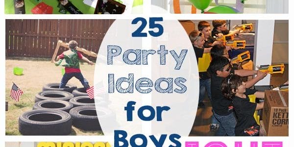 25 Party Ideas for Boys - Superhero, dinosaur, star wars, minecraft, pirates, laser tag, lego, night games, minions, rockets, army, sports, ninja... the post has so many ideas for birthday parties!!