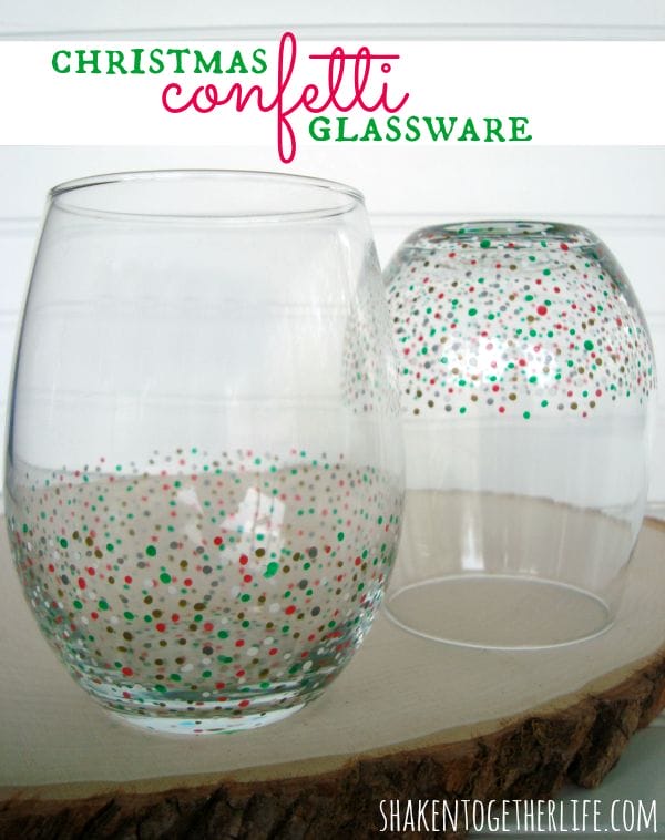 DIY Confetti Glassware from Shaken Together