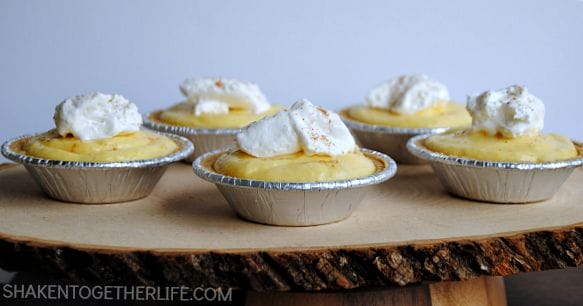Eggnog Pudding Pies from Shaken Together