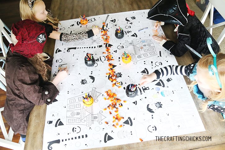 Halloween Printable Coloring Tablecloth