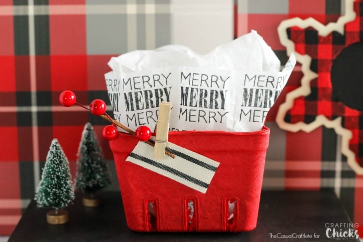 Easy Stamped Tissue Paper for gift wrapping