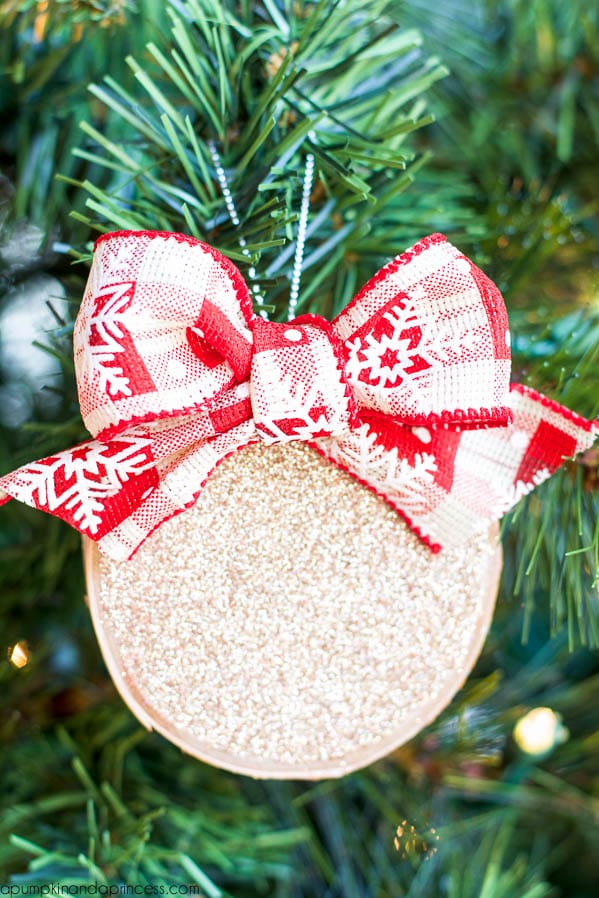 DIY Birch Wood Glitter Ornaments 
