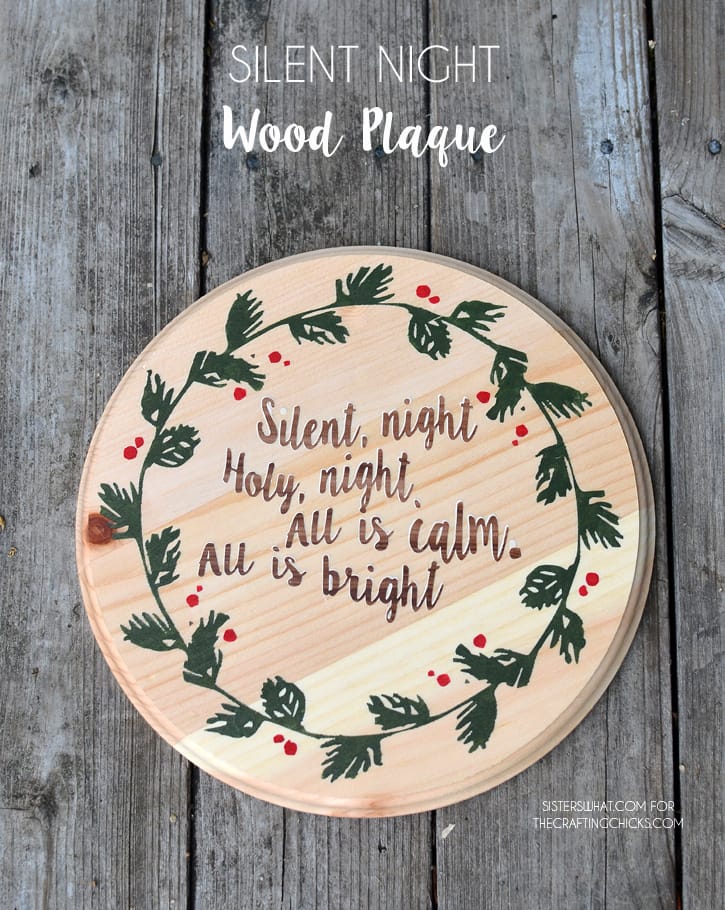 Silent Night Wood Plaque