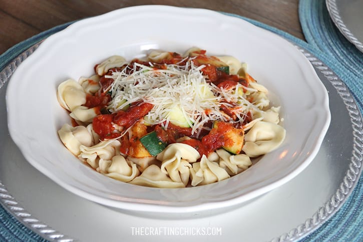 Zucchini Tortellini Dish with Tomato & Basil Bertolli