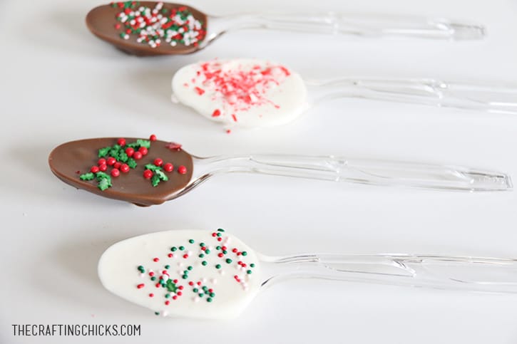 Chocolate Dipped Spoons for Hot Cocoa