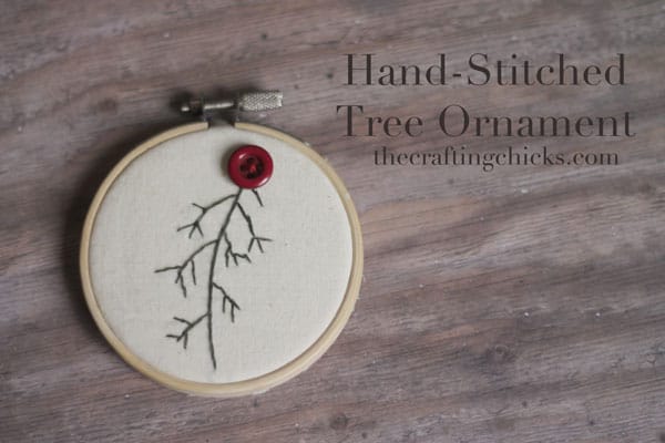 hand stitched tree ornament
