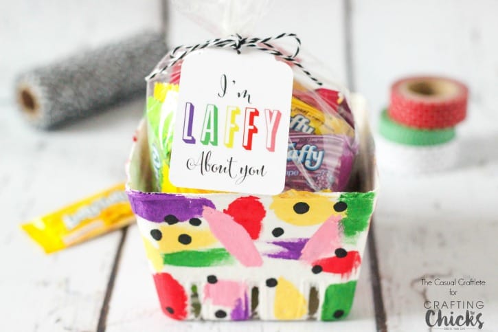 Laffy Taffy Berry Basket Valentine with FREE Printable