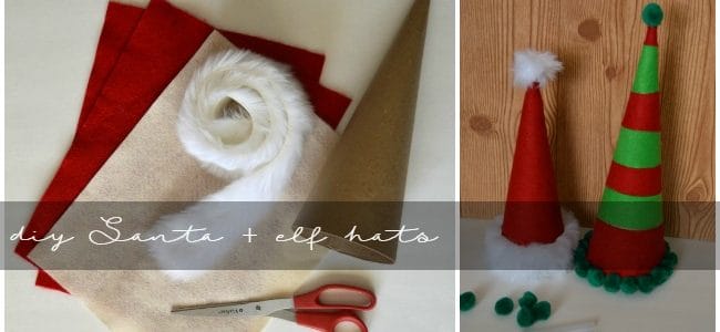DIY Cardborad Santa Hats