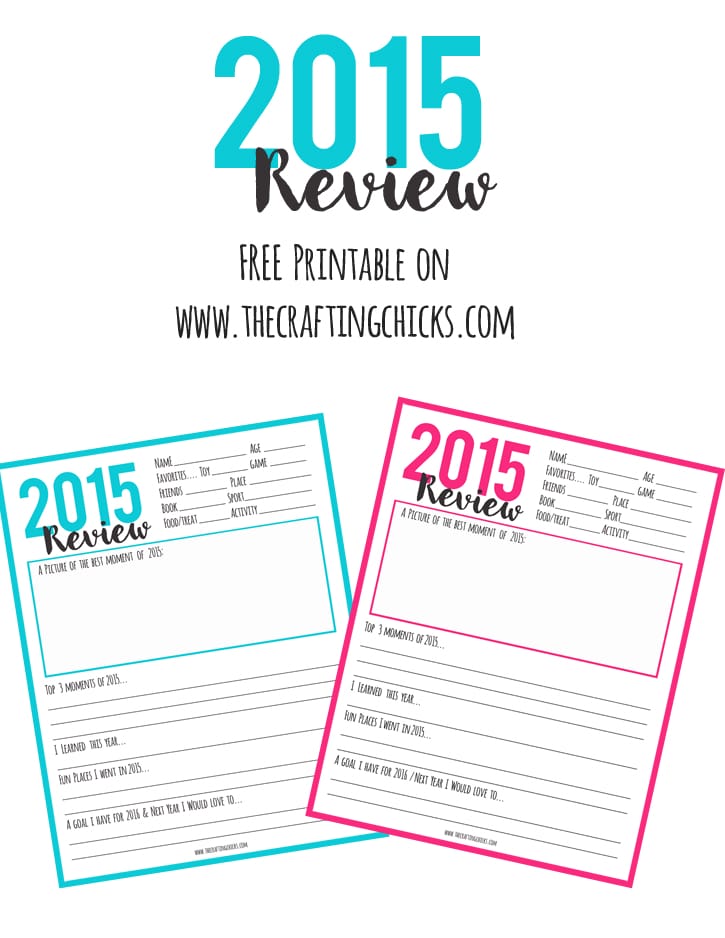 2015 in Review Free Printable