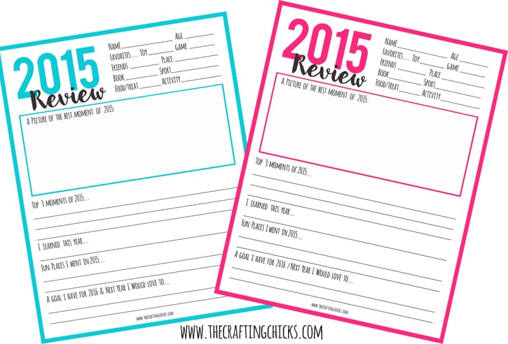 2015 in Review Free Printable
