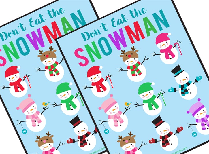 Don’t Eat the Snowman Free Printable