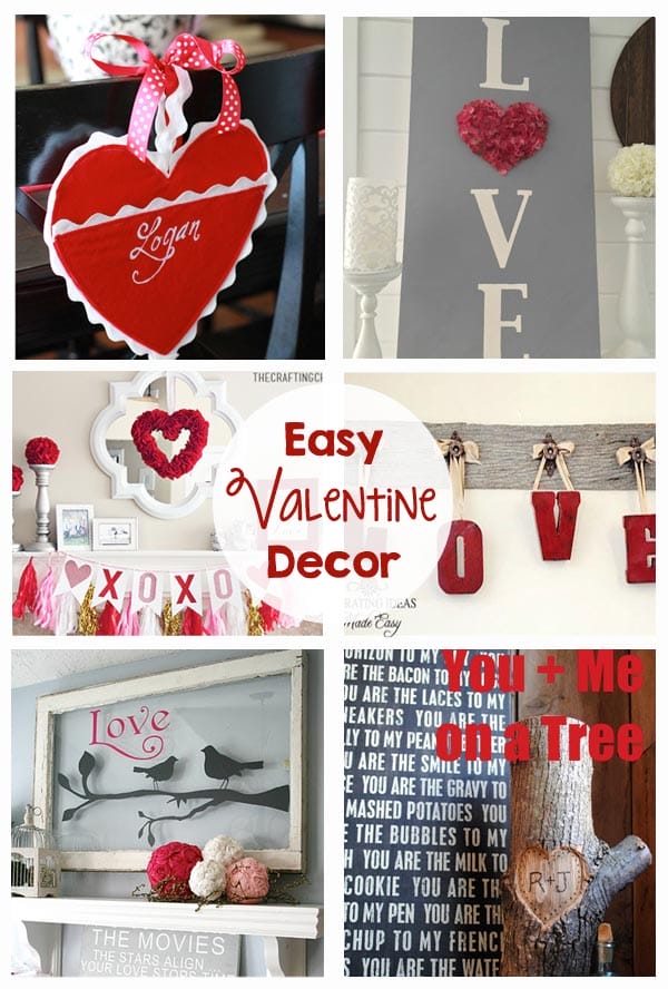Easy Valentine Decor - mantel inspiration, wreath, diy, signs, pillows, centerpiece, love letter station - I love all of these simple valentine ideas!