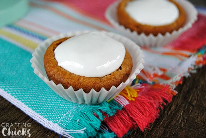 Fluffernutter Cookie Cups filled with marshmallow fluff!