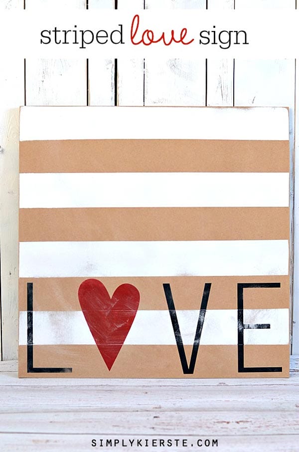 DIY Striped Love Sign
