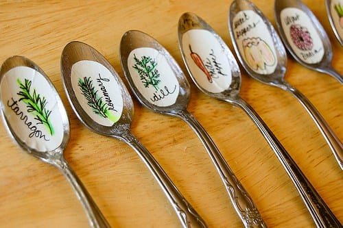 Recycled Spoon Garden Markers