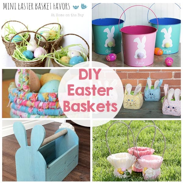 DIY Easter Baskets - fabric baskets, wood baskets, personalized baskets, pails, buckets, easter tags and party favors - Love these simple Easter baskets!