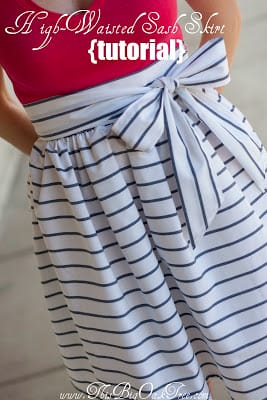 High wasted sash skirt tutorial