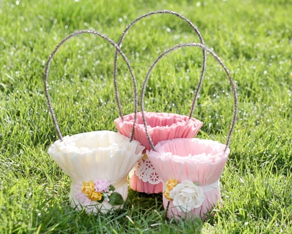 Crepe Paper Easter Baskets