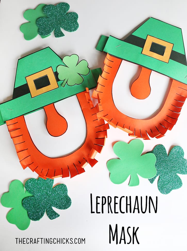 DIY Leprechaun Mask Printable - A fun activity for a St. Patrick's Day class party!