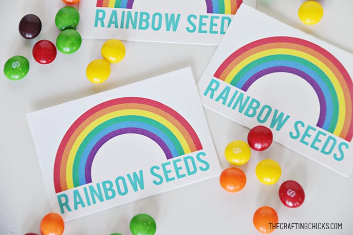 Rainbow Seeds Free Printable - A simple St. Patrick's Day gift idea