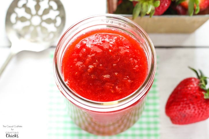 Easiest Strawberry Jam Ever - made with just 3 ingredients, in one pot. This small batch, no-pectin strawberry jam is delicious and super easy to make!