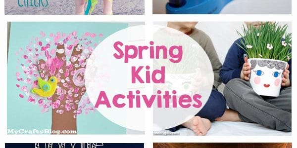 Spring Kid Activities - walking sticks, bird feeder, bubbles, sidewalk chalk paint, crafts, windsock, water games, and so much more!